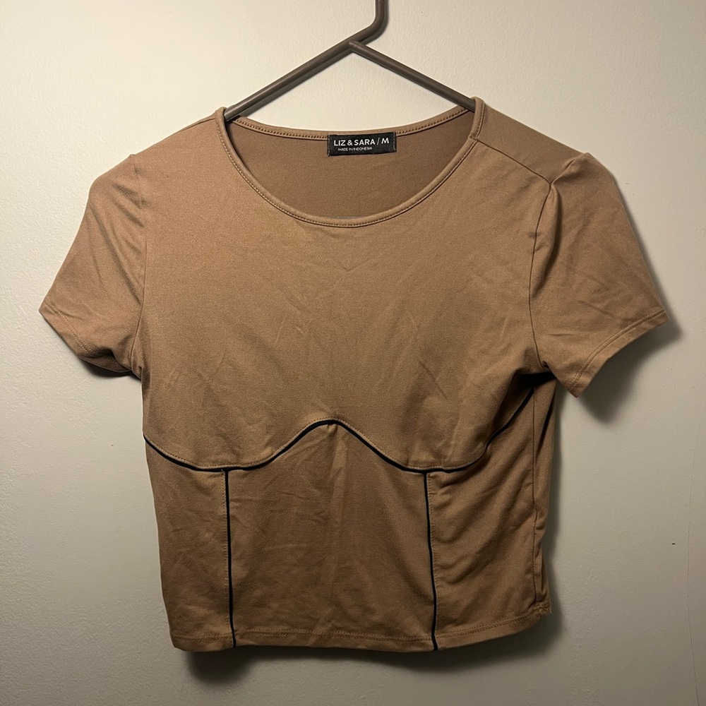 Women's Tan Crop Top